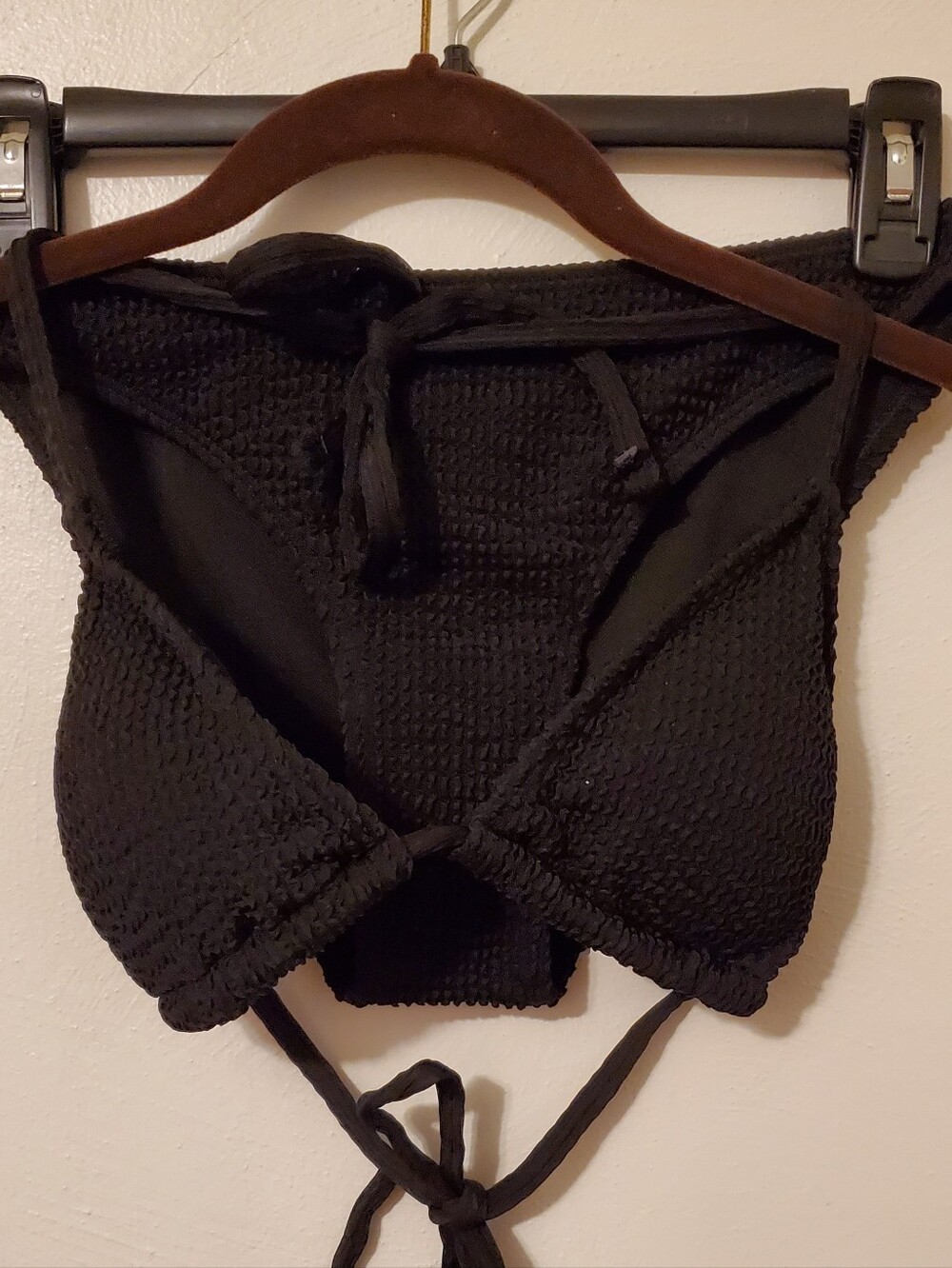 NEW 2PC BLACK SEERSUCKER BIKINI SIZE MEDIUM SUMMER BONUS FREE SUNSHINE JEWELRY